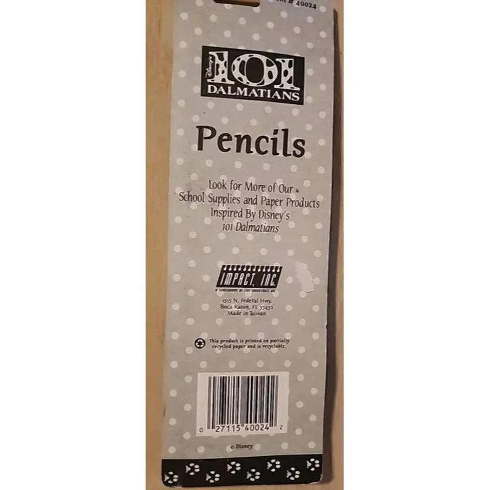 Disney 101 Dalmatians Vintage 90s 3 Pack Pencils - Sealed 40024 Impact Inc.
